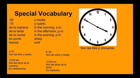 10:45 in spanish|1 10 pm in spanish.